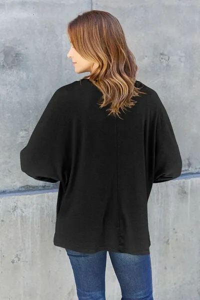 Round Neck Long Sleeve Knit Top