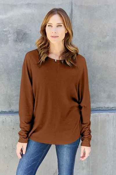 Round Neck Long Sleeve Knit Top