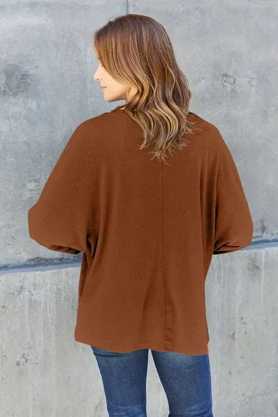 Round Neck Long Sleeve Knit Top