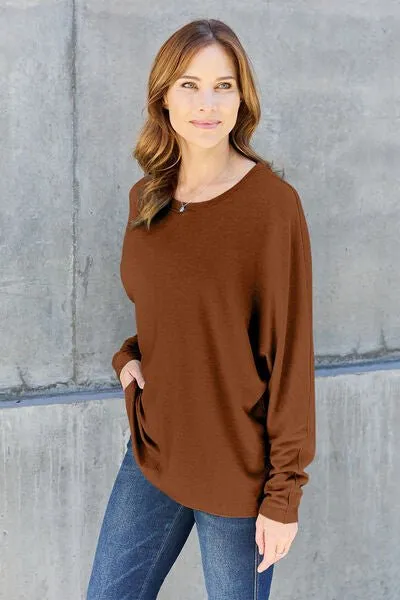 Round Neck Long Sleeve Knit Top