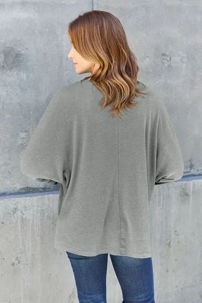 Round Neck Long Sleeve Knit Top