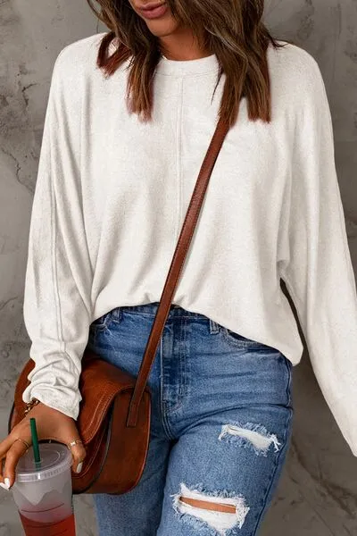 Round Neck Long Sleeve Knit Top