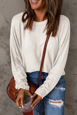 Round Neck Long Sleeve Knit Top