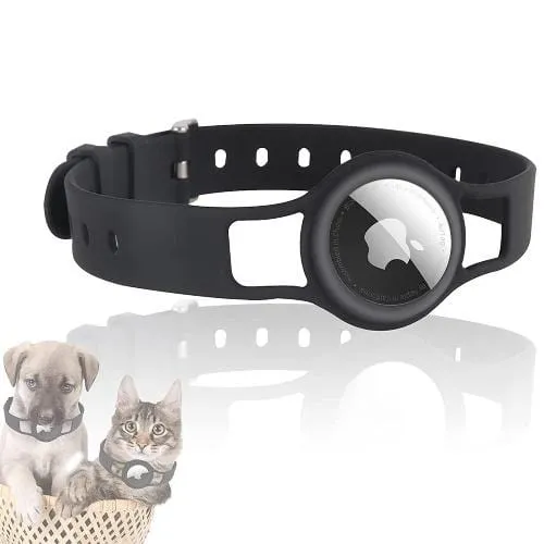 Sahara Black Silicone Dog Collar - Apple AirTag = AT00017