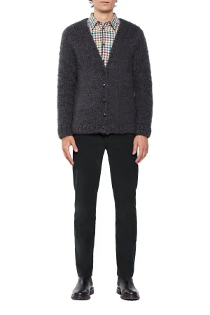 Simon Knit Cardigan in Charcoal Welfat Cashmere