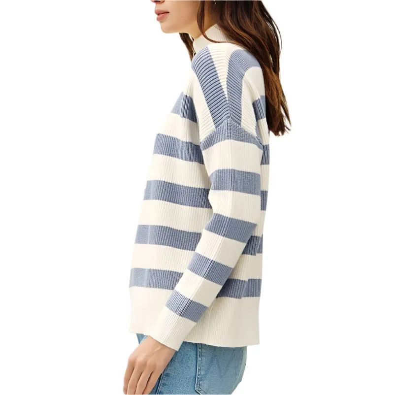 Sky Blue Stripe Oversized Sweater