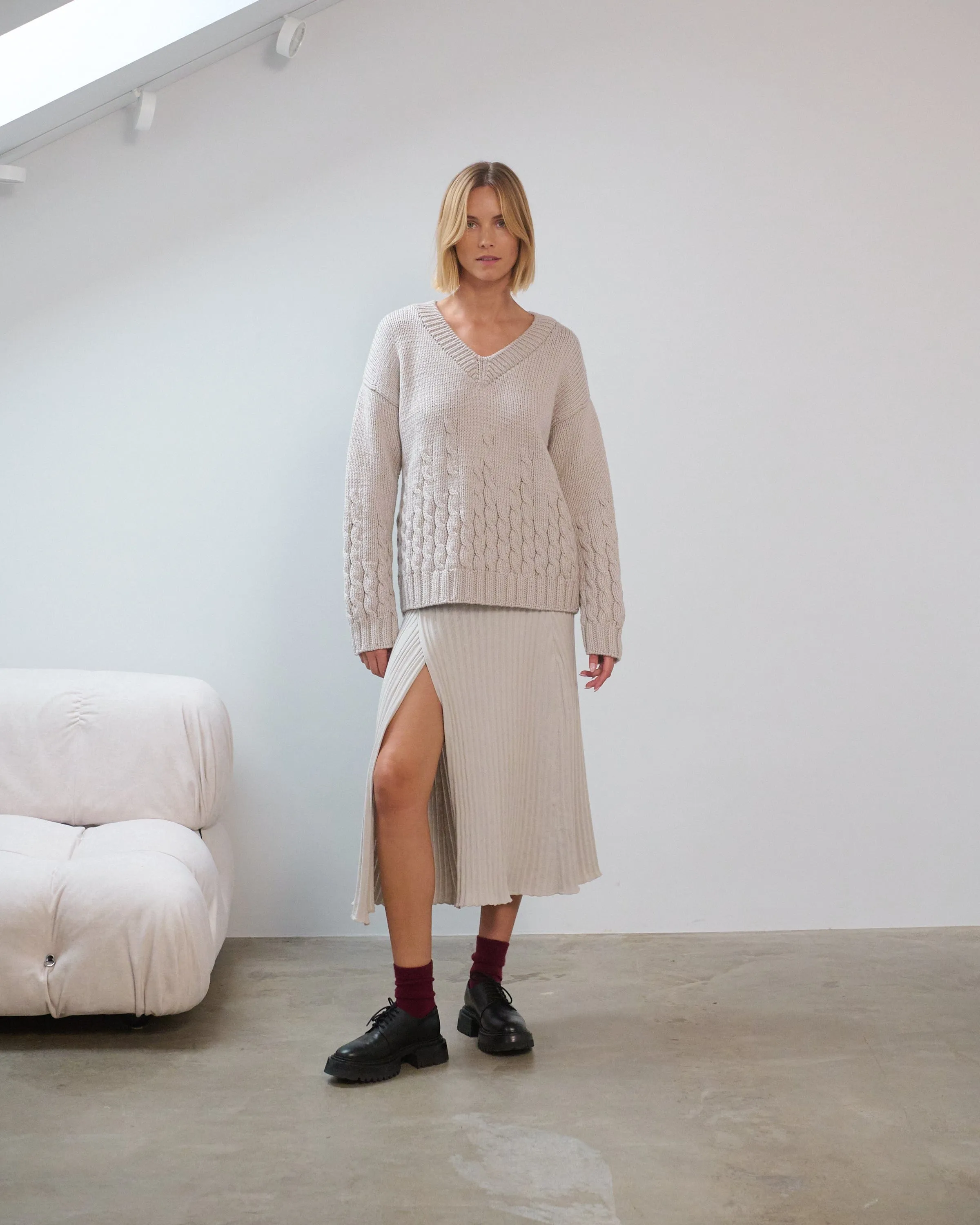 Slėniai: Silver Grey Merino Wool Sweater