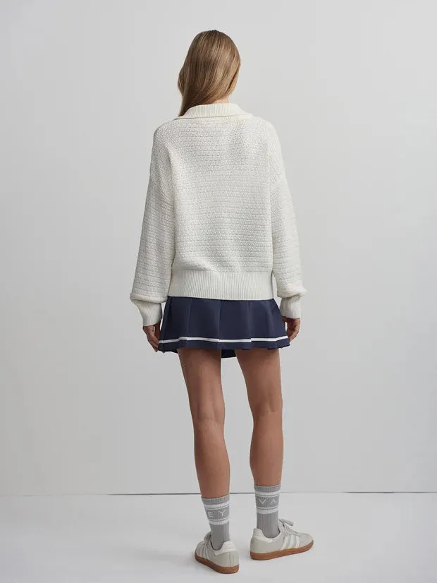 Snow White Jene Merino Half-Zip Knit Sweater