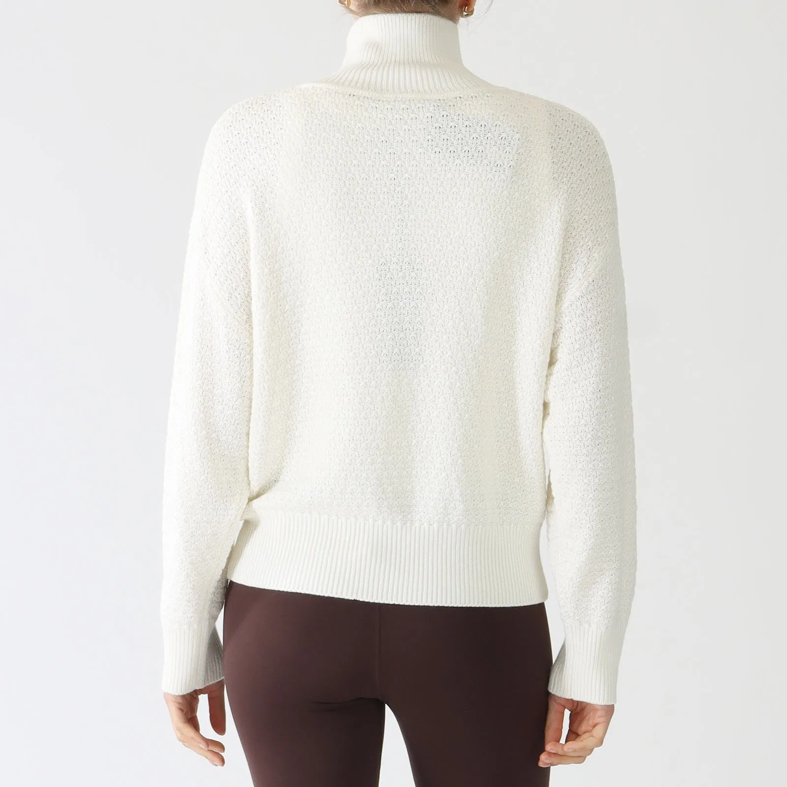 Snow White Jene Merino Half-Zip Knit Sweater