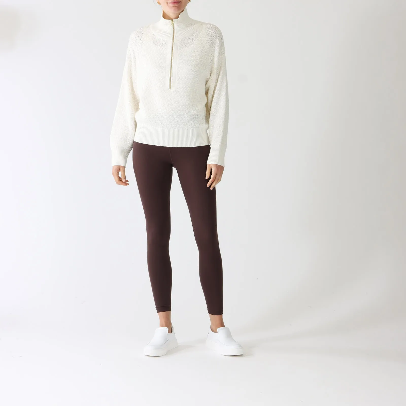 Snow White Jene Merino Half-Zip Knit Sweater