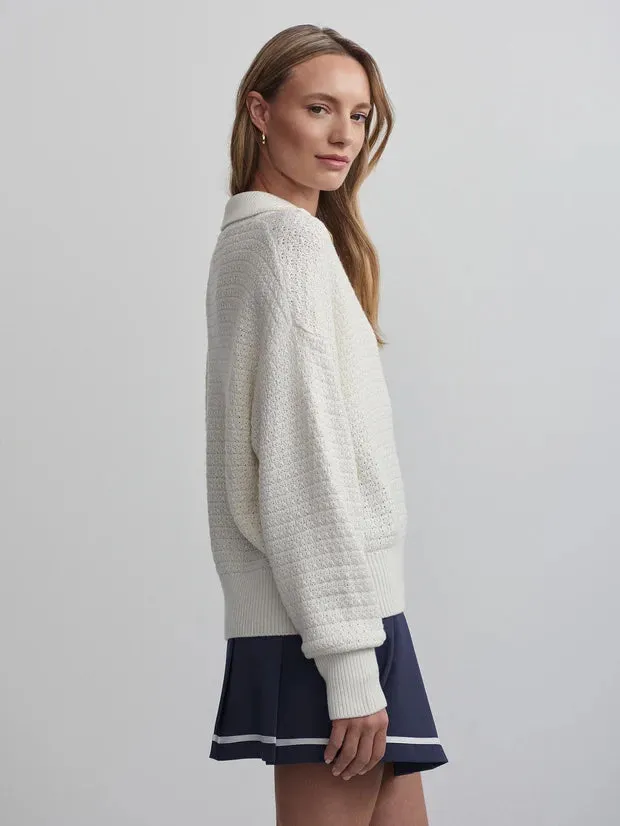 Snow White Jene Merino Half-Zip Knit Sweater