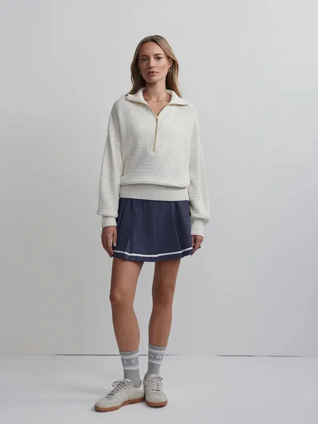 Snow White Jene Merino Half-Zip Knit Sweater