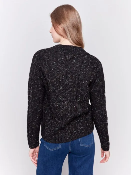 Speckled Cable Knit Sweater