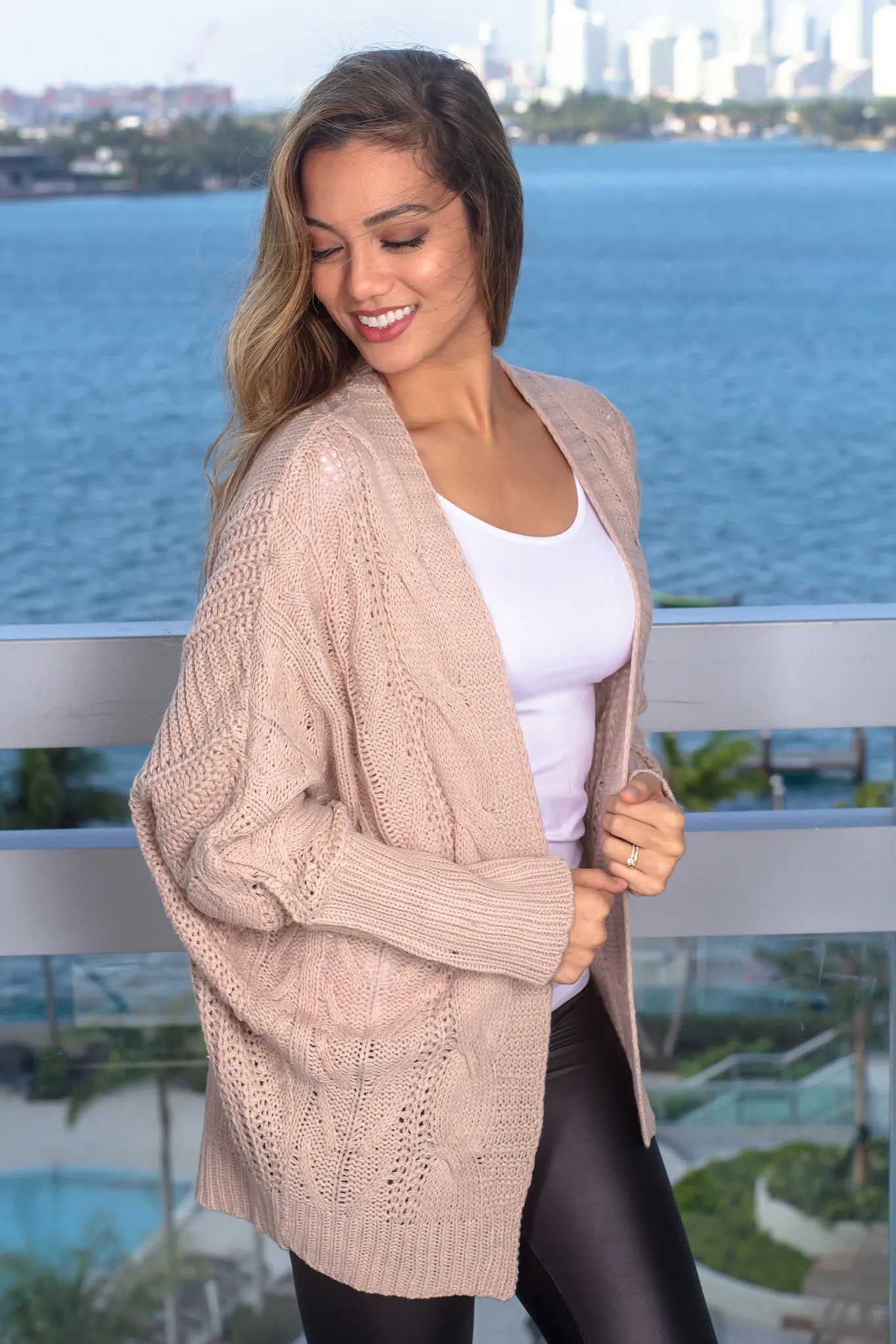 Taupe Oversized Cardigan