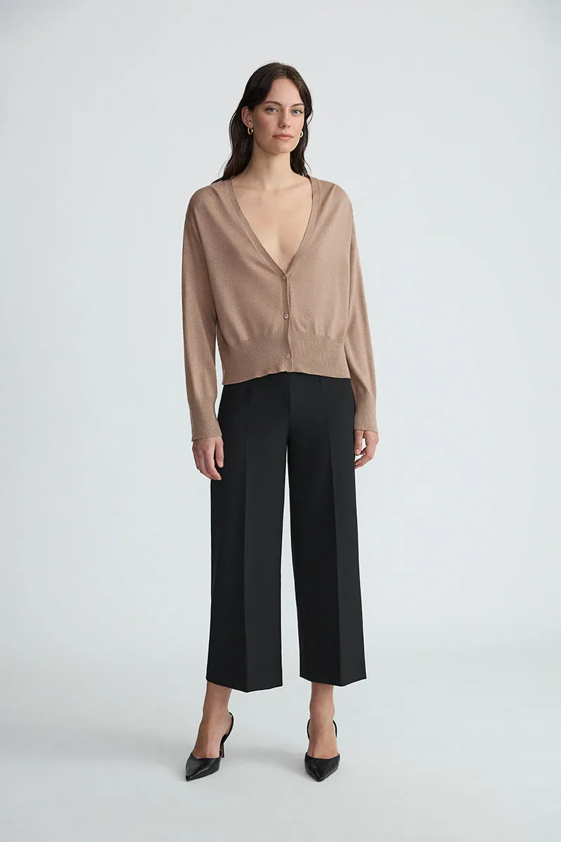 THE SILK CARDIGAN - MINK