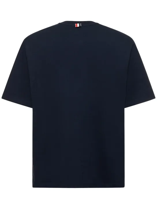 Thom Browne   Cotton jersey t-shirt w/ striped trim 