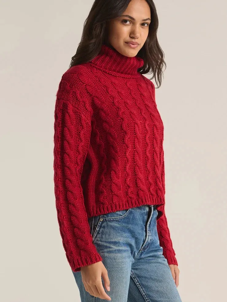 Tied To You Sweater Haute Red by Z Supply