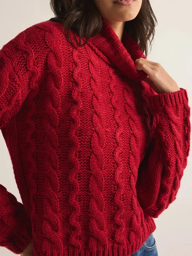 Tied To You Sweater Haute Red by Z Supply