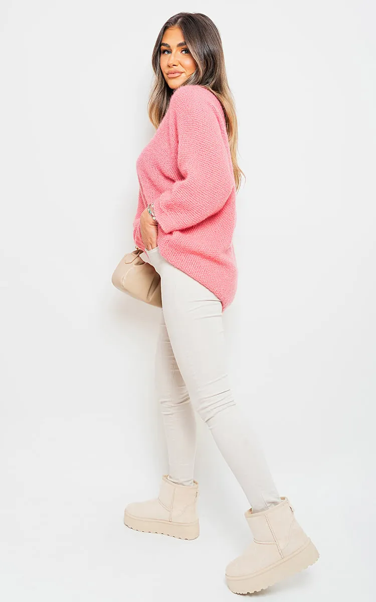 V-neck Chunky Knitted Jumper