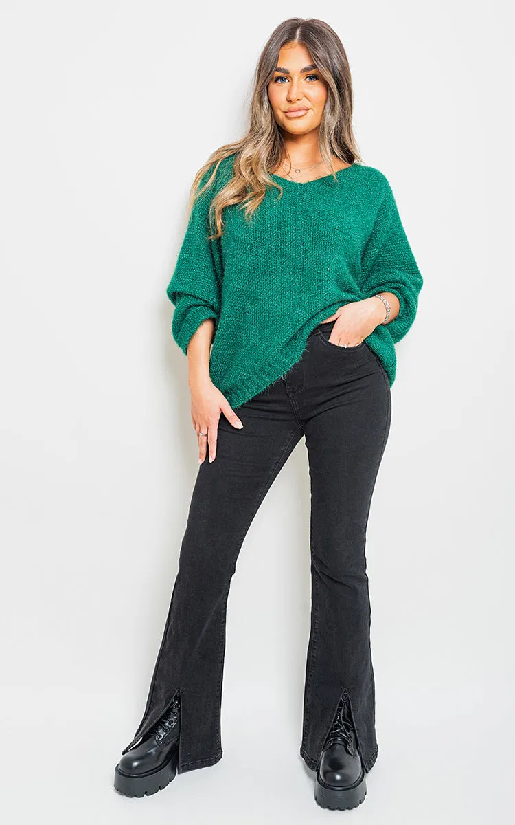 V-neck Chunky Knitted Jumper