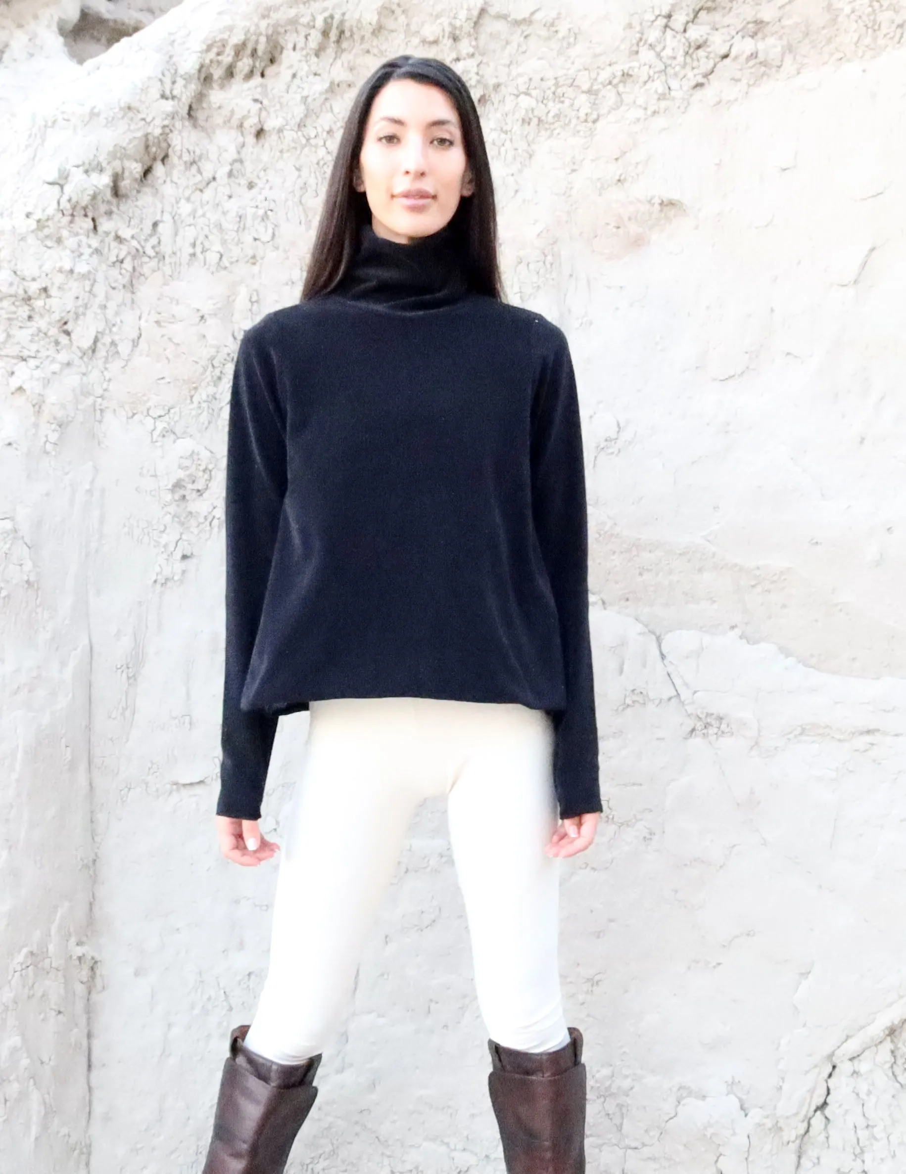 VELOUR Turtleneck Ojai Cropped Shirt