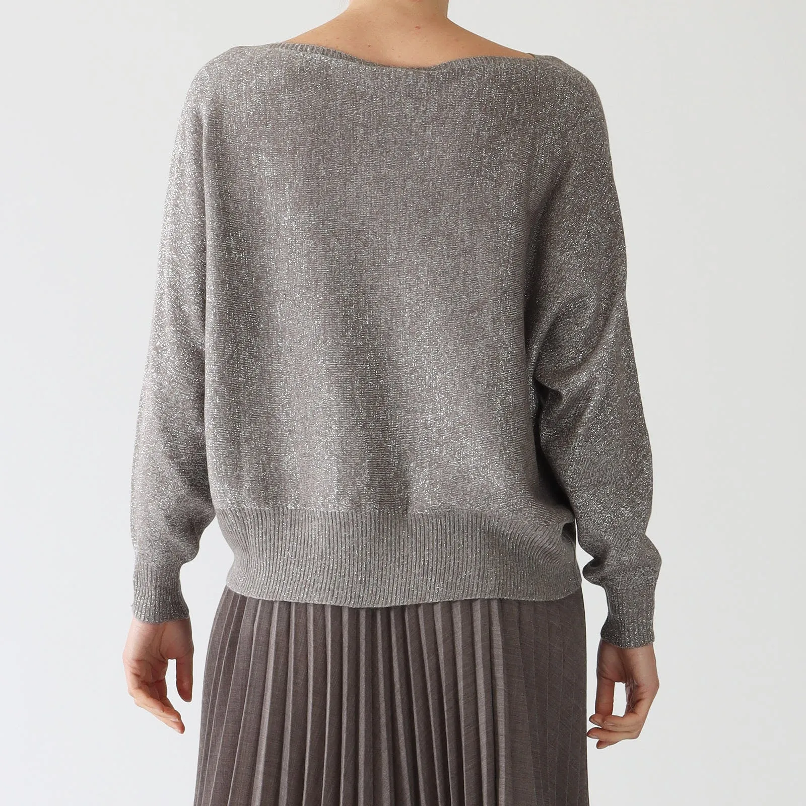 Visone Lurex Diamond Wool Blend Sweater