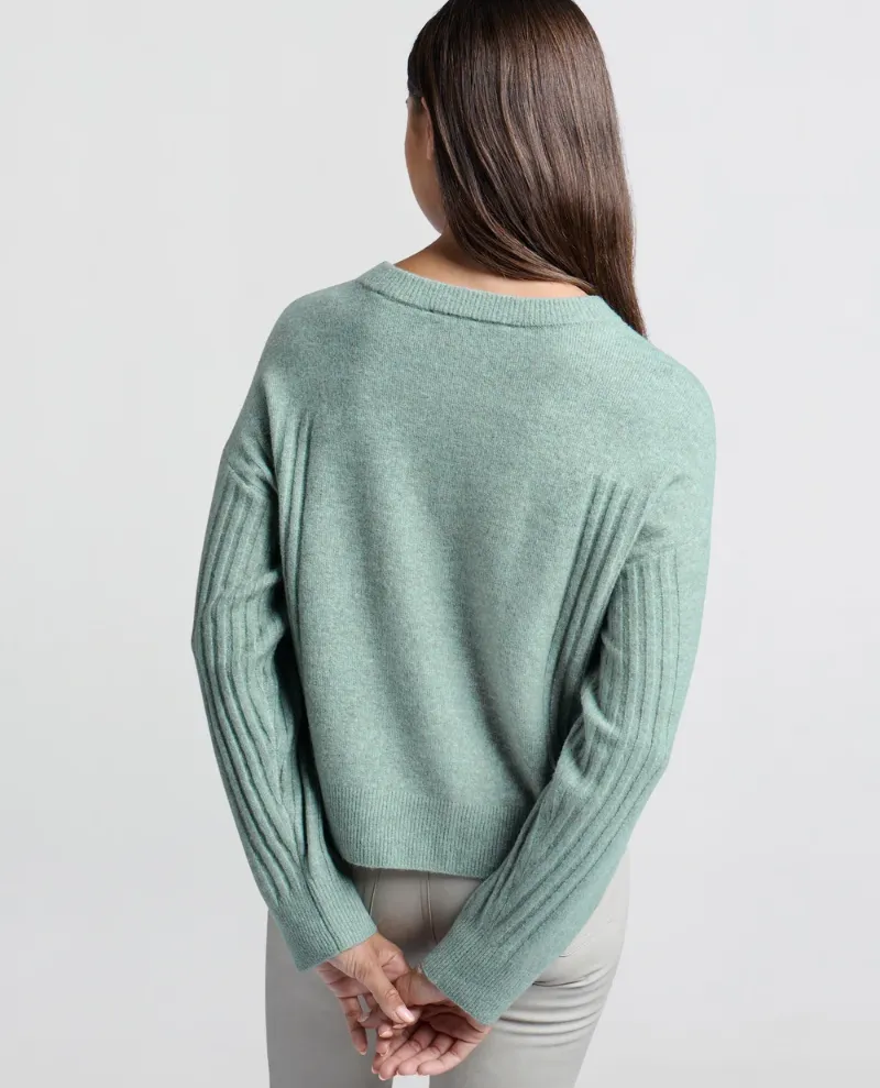 Yaya Jade Green Crew Knit